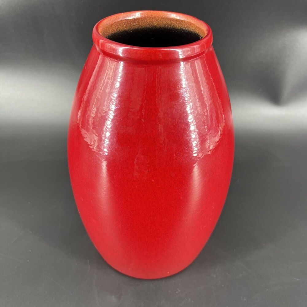 Vintage Scheurich Made in Germany Vase 629-18 Art Pottery Oxblood Red 7.5” Tall